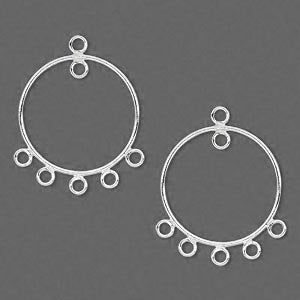 SS Circle Chandelier Drop - 19mm Round 6 Loops - Sterling Silver - Package of 22 - The Attic Exchange