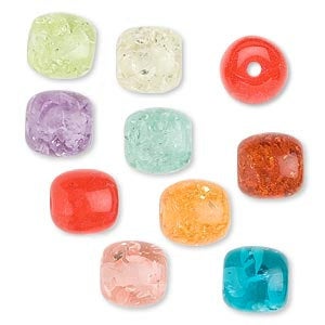 Bead mix crackle acrylic - assorted colors - 12mm round - Pack of 100. - The Attic Exchange