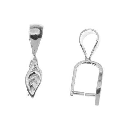 Leaf Prong Bail - Silver Plated - Pack of 3 - The Attic Exchange