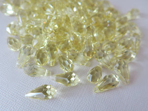 15mm Jonquil Swarovski Teardrop Drop Crystals - Jonquil Yellow - Top Drilled - Package of 97 - The Attic Exchange