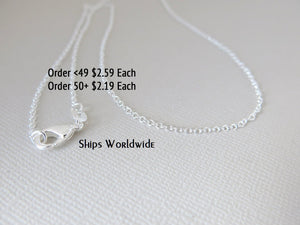 18" - 925 Sterling Silver Filled Necklace Chain - Dainty Fine - 18" - 18 Inch - Lobster Claw Clasp - .925 Stamped - Cable Chain - Silver fill - The Attic Exchange