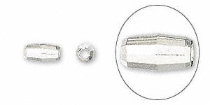 Silver Diamond Cut Oval Beads - 7mm x 4mm - Pkg of 240 - Spacer Beads Metal Beads - The Attic Exchange