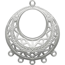 Load image into Gallery viewer, Filigree Circle - Domed Chandelier - White Plated over Brass - Silver - 30mmx24mm - Pack of 34 - The Attic Exchange